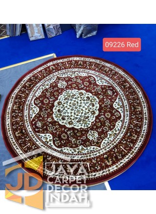 Permadani New Kashan Bulat 09226 RED ukuran 160 x 160 cm